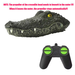 RC Boat Ship Toy Simulation Crocodile Head 2.4G Remote Control Joke Alligator Decoy Electric Toys Summer Water  Spoof Toys gift