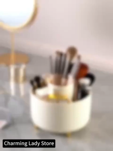 BHQ 360° Rotating Makeup Brushes Holder Organizer Multi-Functional Desk Storage Cosmetics Storage