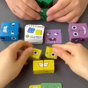 80pcs Face Changing Rubik Cube Expression Magic Cube Puzzle Educational Toys For Kid Birthday Party Gifts