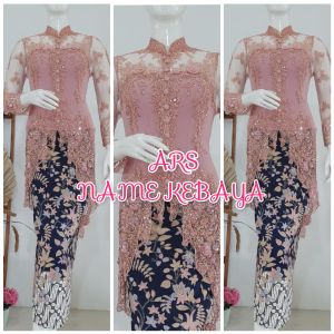 set kebaya pesta kebaya pinguin + longtorso dan rok prisket