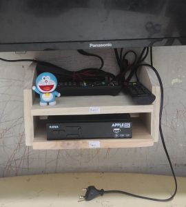 rak wifi dan rak STB  ( set top box  ) rak kayu susun wifi dan set top box
