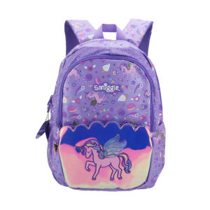 Australia Original Smiggle Childrens Schoolbag Cute Girl Backpack dazzling Purple unicorn Fashion shoulder Kids Bags 16 inches