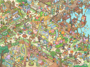 Kayou | Large Size Jigsaw Puzzle 500/1000/1200/2000 Pcs Cartoon Riverside Town Jigsaw Puzzles for Adults Stress Relief Toys Gift