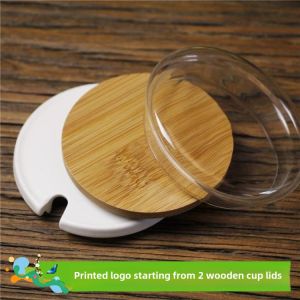 Thick Bamboo Glass Ceramic Wooden Cup Lid