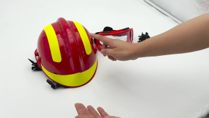 F2 Emergency Rescue Helmet Firefighter Safety Hard Hat With Goggles Fire Protection Gear For Forest Workplace Construction
