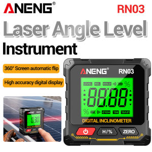 ANENG | Digital Laser Angle Level Protractor Instrument ANENG RN03 Four-sided Magnetic 360°Screen Automatic Flip Inclinometer Detector