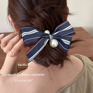 ริบบิ้นผมหัวปมสีขาวสไตล์เกาหลีสำหรับผู้หญิง ริบบิ้นผมแบบยืดหยุ่นสูงสำหรับการตกแต่งผมแบบลำลอง