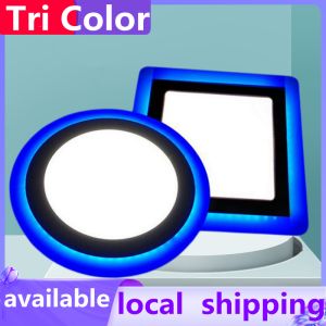 Modern Design Pin Light RGB LED Driver Panel Light Double Color Ceiling Light Down Light 6W 9W Blue White Square and Round Lights For Ceiling