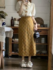 plus Size Womens Vintage Floral Embroidery Shirt And Plaid Mini Skirt Two Piece Set Korean Style Bubble Sleeve Casual Outfit