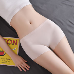 Low Waist Seamless Ice Silk Womens Underwear Hip Lifting Flat Angle Pants Anti Exposure Safety Shorts Youth Summer Basic