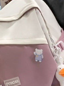 Large Capacity Backpack Retro Artistic Style Dual Shoulder Bag for Elementary And Middle School Students Color Block Versatile Bag