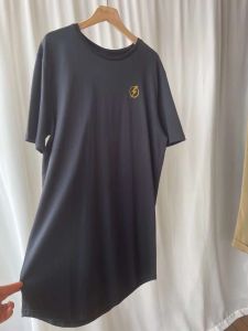Gege Export ~ Xiao Loose Slim 100% Pure Cotton Short Sleeve Dress Sports T-shirt Skirt Summer Female Student Tennis Black