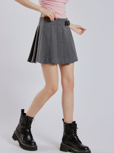 High Waist A-Line Pleated Skirt Womens Sweet Versatile Mini Skirt Commute Style Pure Color Spring Season Three-acetate Fiber