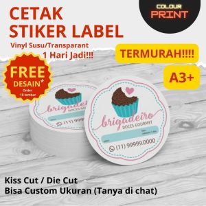 Cetak Stiker Label Bahan Chromo/Bontax Termurah