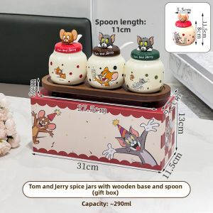XIAOHUANGLU | Cute Ceramic Spice Jar Set