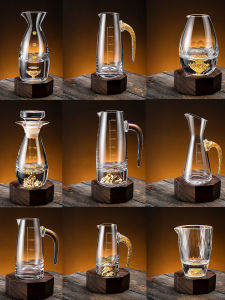 Hoa Sang Trọng Trung Quốc Trắng Chén Rượu Sử Dụng Tại Nhà Giấy Vàng Thủy Tinh Pha Lê Một Miệng Cốc Rượu Bình Chia Cao Cấp