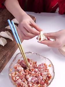 Solid Wood Dumpling Skin Presser Quick Easy Home Kitchen Pastry Baking Tool for Dumpling Wrapper Making