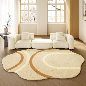 AOVOC | Irregular Irshaped Natural Wood Style Bedroom and Livingroom Thick Carpet