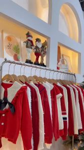 Áo len nữ xám nơ tay ngắn len mịn nhẹ nhàng hàng Quảng Châu cao cấp hot trend