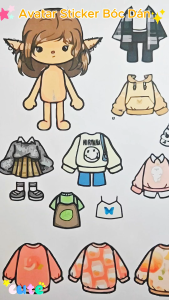 (7B )Bộ Avatar Sticker đồ chơi bóc dán búp bê giấy thay đồ giúp bé rèn luyện khả năng sáng tạo