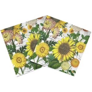 20pcs/Pac 33cm 2-Ply Colourful Floral Theme Yellow Sunflower Printed Napkins Holiday Party Napkins Butterfly Bone Bart Paper