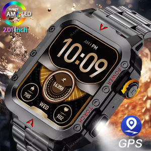 New Military GPS Smartwatch Flashlight Waterproof Outdoor Men Sport Tracker HD Bluetooth Call Smart Watch 2025 New For Android