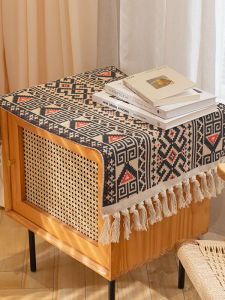 Casual Cotton Thread Bedside Table Cover Cloth Small Tea Table Mat Nordic Style Washable Floor Rug Simple Modern Home Fabric