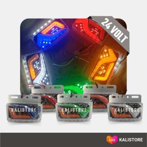 1 pcs Lampu LED Bak Samping 24Volt Universal Truk Fuso Tronton Bis Running - Model V