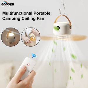 Ceiling Fan Portable Camping Fans 7200mAh Rechargeable Wireless Electric Fan Air Circulators with Remote Control and LED Light