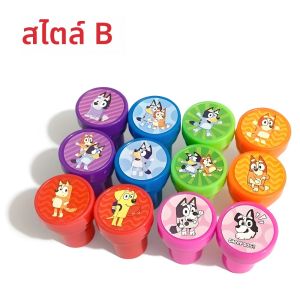 12 ชิ้น/เซ็ตบลูอี้ บิงโกซีลของเล่นมัฟฟินถุงเท้าลัคกี้อะนิเมะพิมพ์ฝาครอบการ์ตูนแสตมป์ของขวัญเด็ก