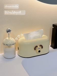 Cream Style Tissue Box Living Room High-End Entry Lux Creative Coffee Table Paper Extraction Box For Home Cute Cartoon Napkin Tissue Box