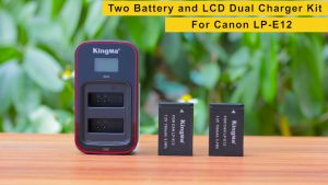 [KingMa] LP-E12 Camera Replacement Set / Battery / LCD Display Dual Charger for Canon Cameras - LPE12