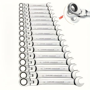 1Pc 72-Tooth Ratchet Wrench Set Chrome Vanadium Steel Adjustable Torque for Auto & Heavy-Duty Use