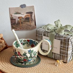 Beautiful Osmanthus Design Coffee Mug with Spoon