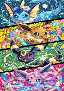 Bandai | Tranh Sơn Dầu Pokemon Eevee Anime Trang Trí Tường Theo Số - Canvas Không Khung Món Quà Hoàn Hảo Cho Phòng Khách Phòng Ngủ