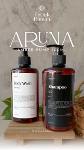 Botol Pump Amber 500 ML Refill Sabun Botol Refill Amber Coklat Aesthetic Toilet - Aruna