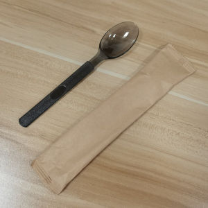 Thickened Independent Packaging Kraft Paper Western Dining Utensils Spoon Fork Knife Fruit Salad Takeout Long Soup Spoon