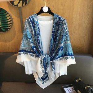 Khăn Choàng Vải Lanh Cotton Mùa Hè Đa Năng Phong Cách Mới Cho Nữ Du Lịch Chống Nắng Che Nắng Khăn Choàng Hai Mặt