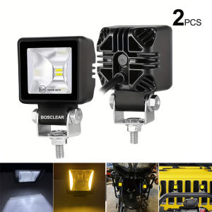 Motorcycle LED Pods 2Inch 20W Spot Beam Square Driving Work Light Offroad Side Ditch Lights for Tractor Truck Motorbike Boat ATV