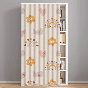 No-Door Cabinet Blocking Curtain Shoe Rack Dustproof Cloth Curtain Bookshelf Miscellaneous Goods Concealment Sliding Track