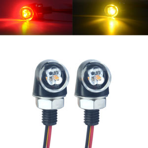8mm Mini Motorcycle LED Turn Signal Light DRL Aluminium Indicator Front Rear Light Tail Brake Lamp For Cafe Racer Bobber Chopper