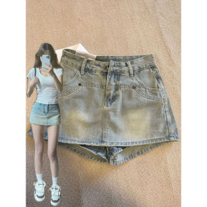 QIANCHANGNAAI | Retro Spicy Girl A-line High Waist Skirt with Anti-Exposure