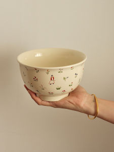 Large Capacity 1000ml Ceramic Soup Bowl High Footed Pho Noodle Bowl Japanese Style Clear Design Dining Utensils Bowl