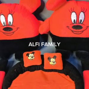 Set Bantal Mobil Kepala Tangan 4IN1 5IN1 Carset Karakter Hiasan Mobil dan Interior Mobil Terbest Seller
