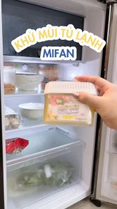 Hộp gel khử mùi tủ lạnh hương chanh Mifan 150gr - Diệt khuẩn 99% đánh bay khí hôi khó chịu - Hút ẩm bảo quản