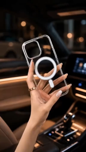 Ốp Lưng Điện Thoại Trong Suốt Nam Châm Hít Hỗ Trợ Sạc Từ Chống Sốc