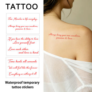 Love & Healing Script Temporary Tattoo Sticker Long-lasting and Waterproof Realistic Fake Tattoos for Man Women For Arm Neck