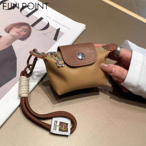 FUN POINT Mini Coin Purse Dumpling Bag Portable Zipper Wallet Card Holder Key Earphone Lipstick Storage Bag with Wrist Strap for Women