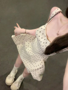 QINWEIYU | Dots Straps Dress Summer Elegant Sweet Style
