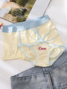 คู่รัก ผ้าฝ้าย ชุดชั้นใน เซ็กซี่ Hollow Out Low เอว กางเกงใน ผู้ชาย กางเกงบ็อกเซอร์ หวาน สไตล์เท่ น่ารัก เด็กผู้หญิง สามเหลี่ยม กางเกง ชุด